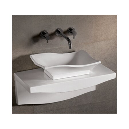 Whitehaus RctnglrAbove Mount Basin W/ Offset Center Drain And Matching Wall Moun WHKN1078-1116